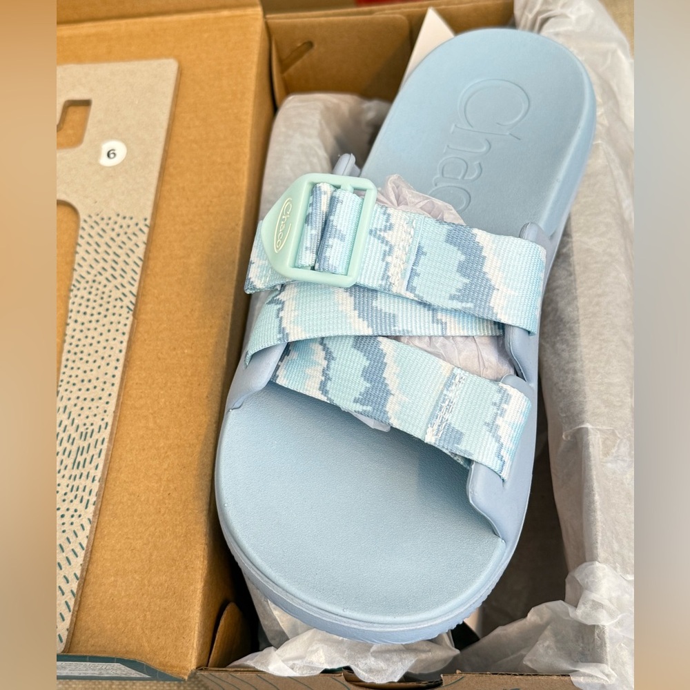 Chaco Women’s Chillos Slide Tinge Sky Blue NIB size 6 - Picture 2 of 8